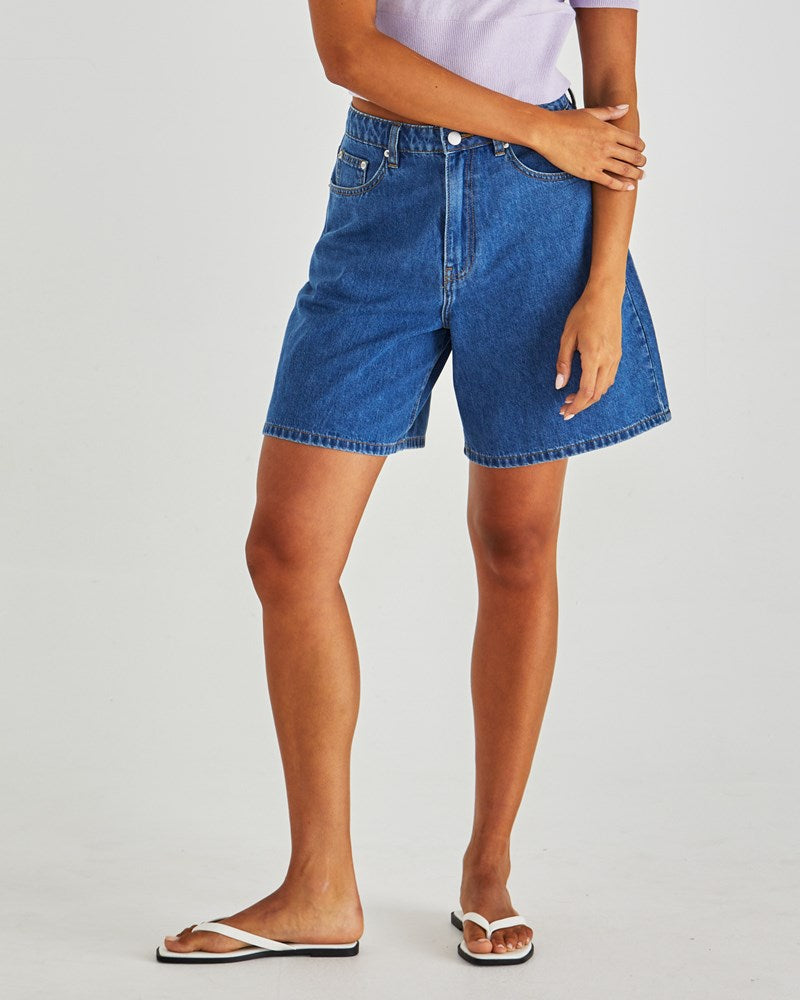 Sass Clothing Sabine Denim Shorts (Mid Blue Wash)