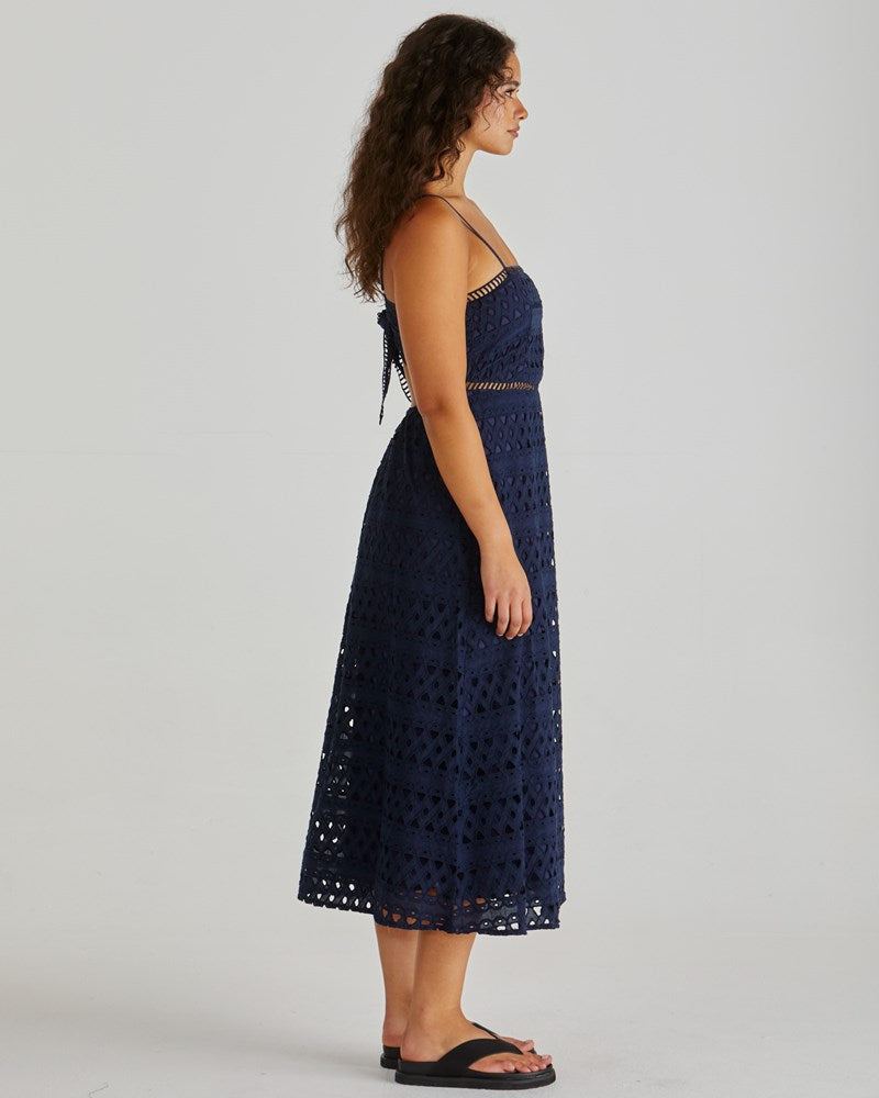 Sass Clothing Kali Broderie Dress (Navy)