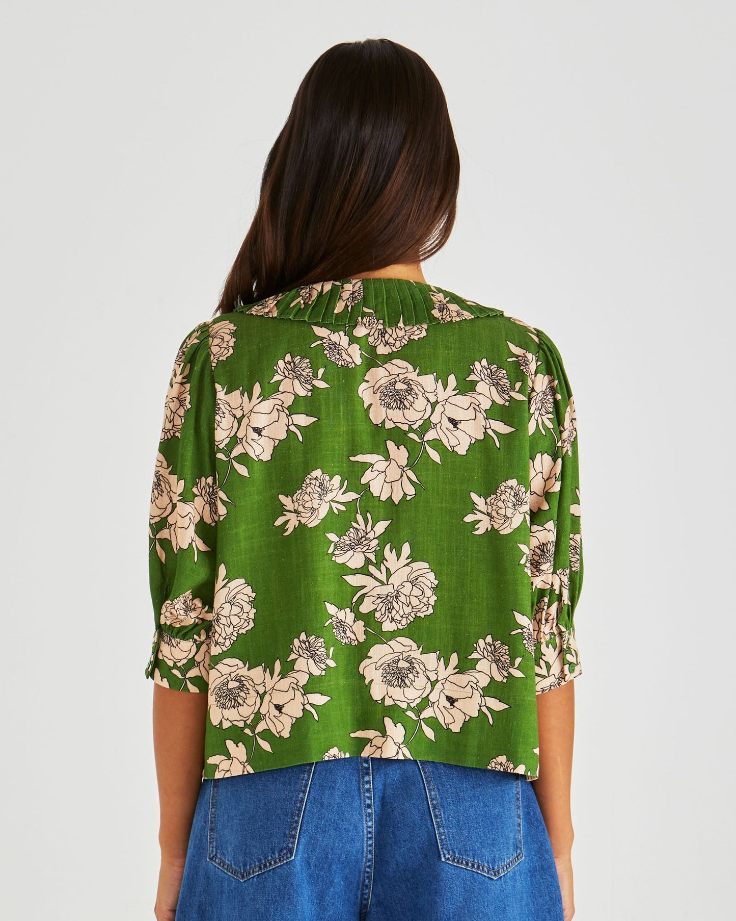Sass Clothing Antonie Pleated Blouse (Moonflower)