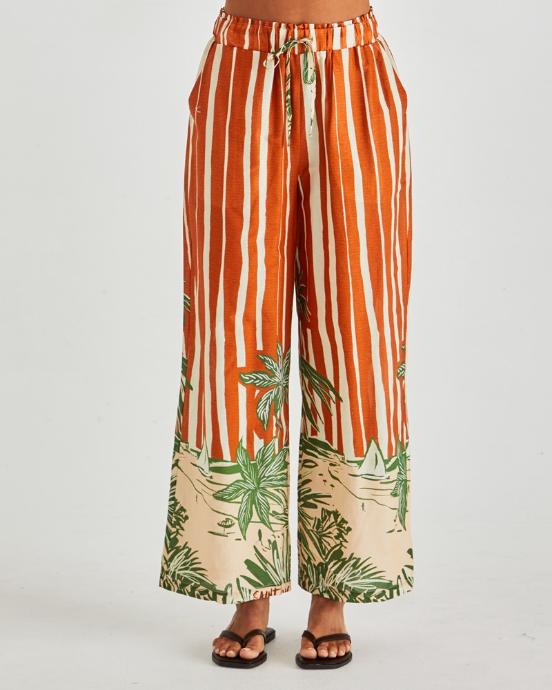 Sass Clothing Mina Elasticated Pant (Palm Stripe)