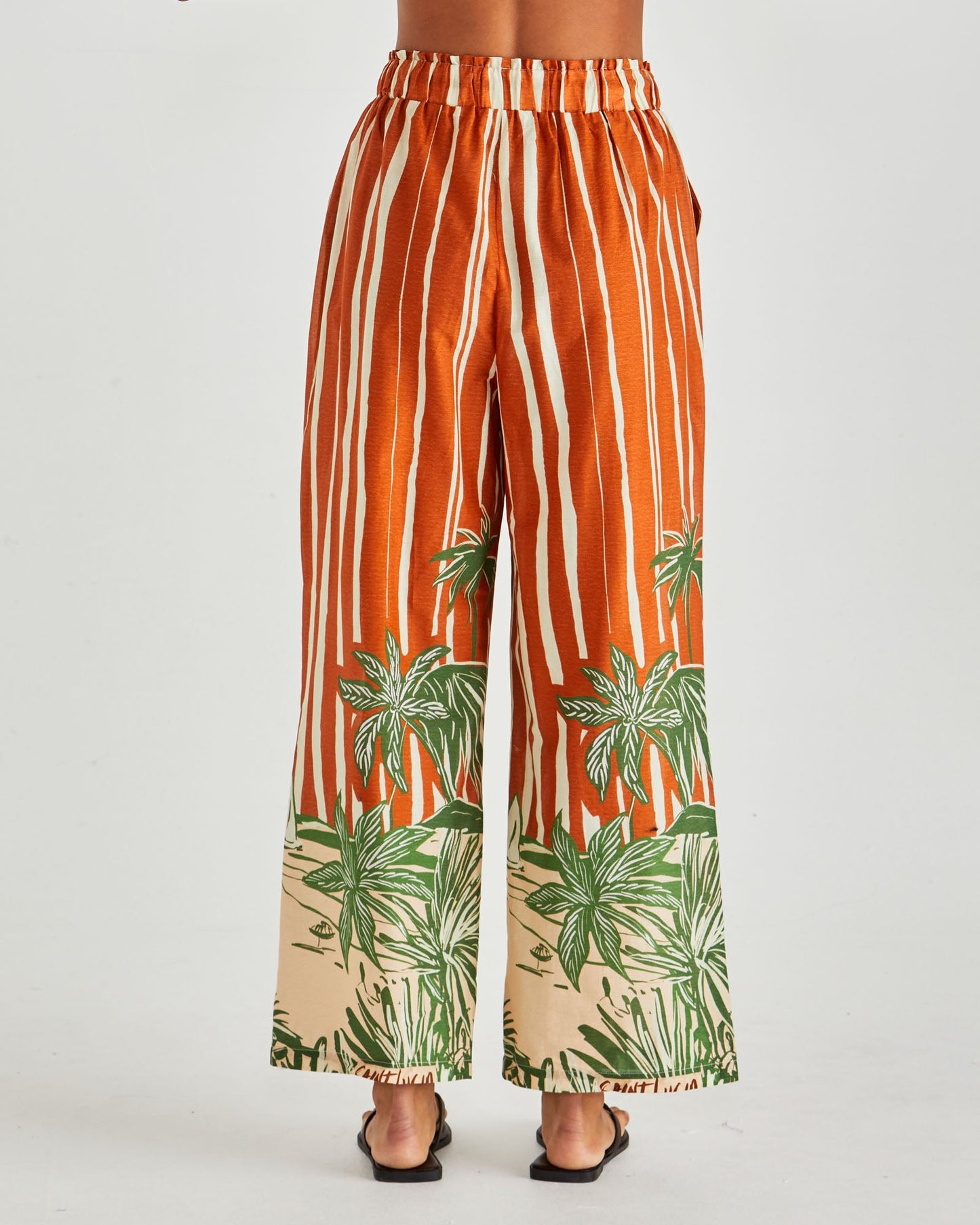 Sass Clothing Mina Elasticated Pant (Palm Stripe)