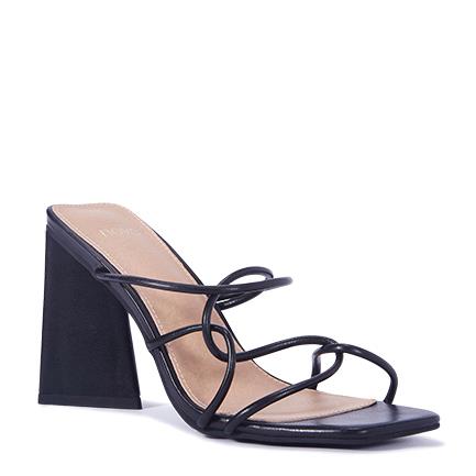 Image of Sandals. Product name - Nyla Women's Strappy High Heel BLACK Novo Sandals in Black colour by brand - NOVO