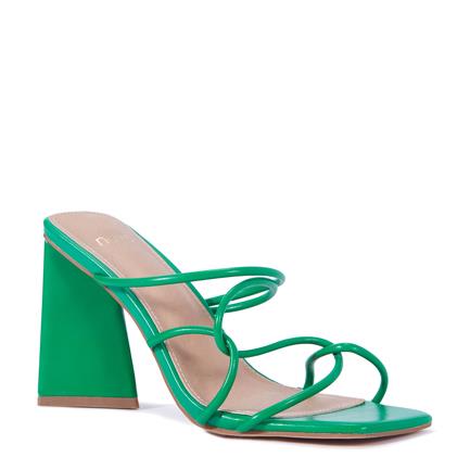 Image of Sandals. Product name - Nyla Women's Strappy High Heel GREEN Novo Sandals in Green colour by brand - NOVO