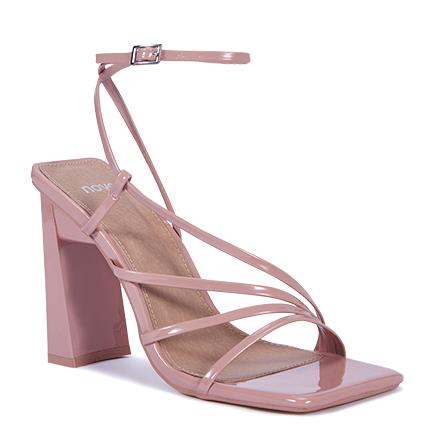 Image of Sandals. Product name - Navi Women's Strappy High Heel Nude Novo Sandals in Nude colour by brand - NOVO