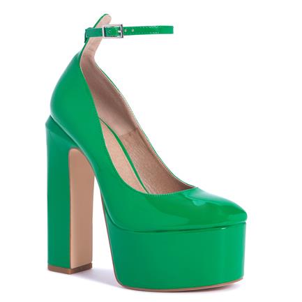 Image of Sandals. Product name - Zippedy Women's Fast Fashion GREEN PATENT Novo Sandals in Green Patent colour by brand - NOVO
