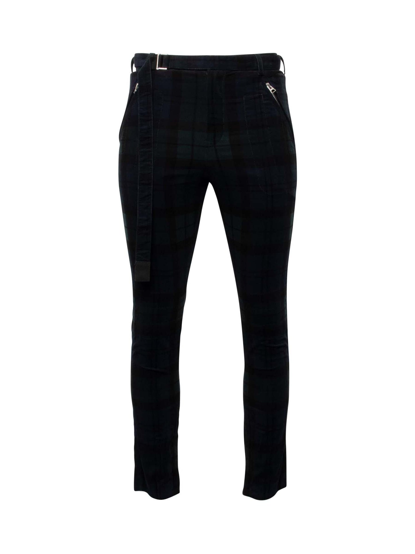 Image of a model wearing Pants. Productname: SACAI Check Corduroy Pants in BLACK colour by brand - SACAI