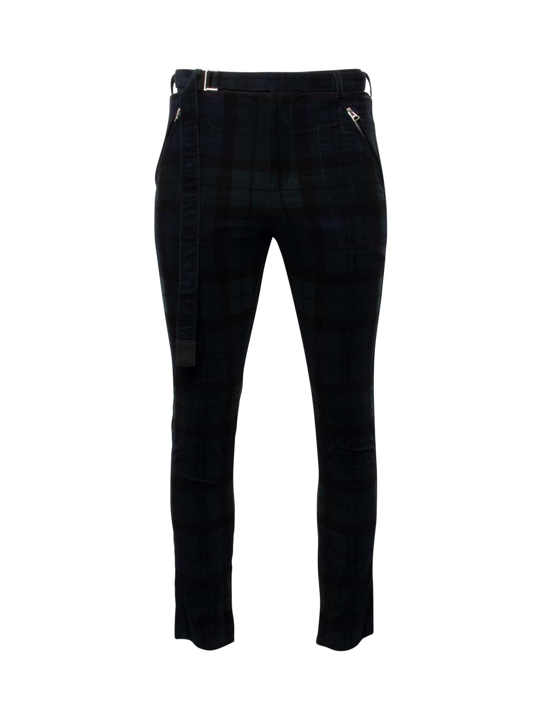 Image of a model wearing Pants. Productname: SACAI Check Corduroy Pants in BLACK colour by brand - SACAI