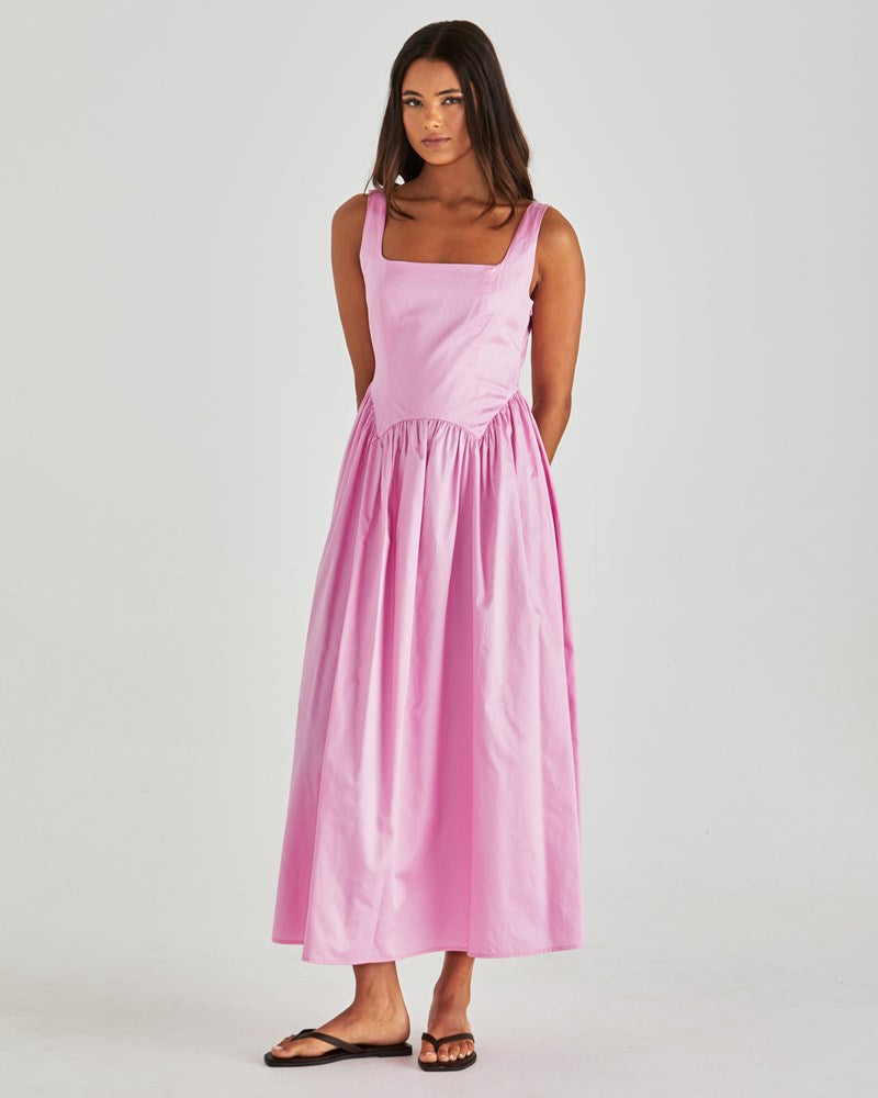 Sass Clothing Aliah Dress- (Candy Pink)