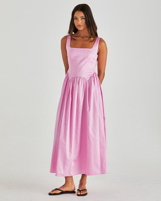 Sass Clothing Aliah Dress- (Candy Pink)