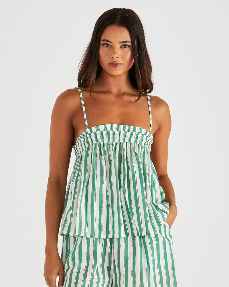 Sass Clothing Seraphina Cami (Green Stripe)