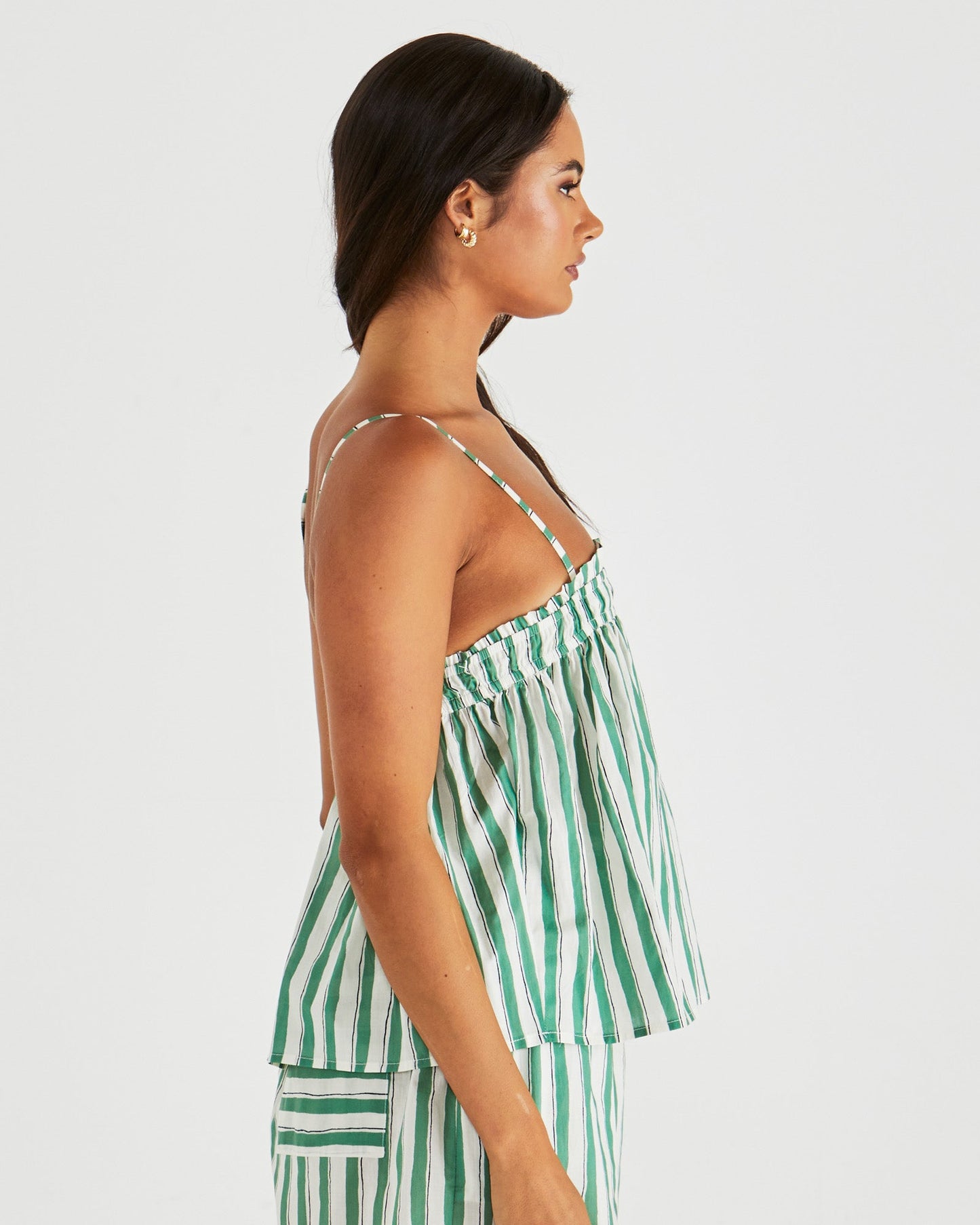 Sass Clothing Seraphina Cami (Green Stripe)
