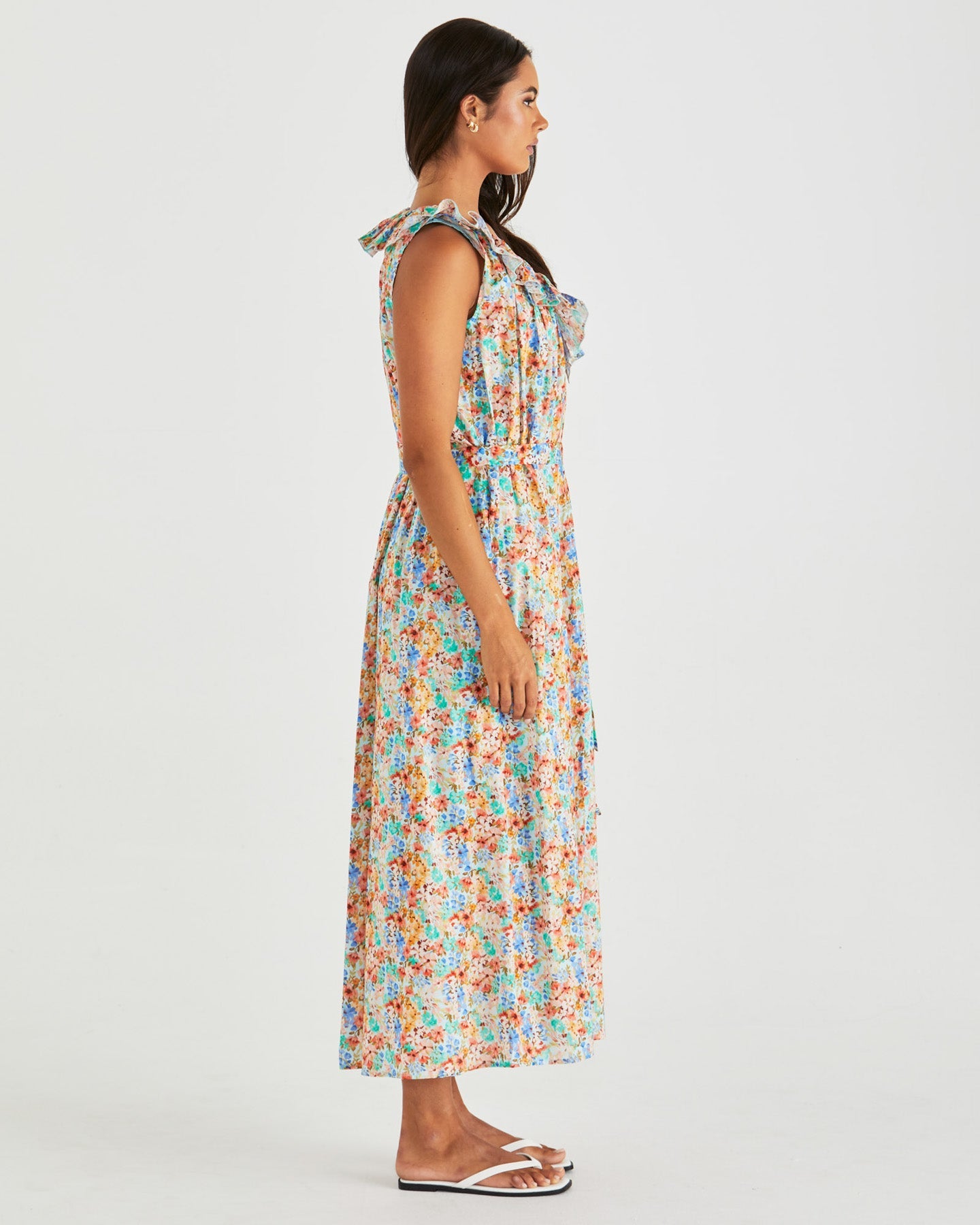 Sass Clothing Panna Ruffled Neck Dress (Blossom)