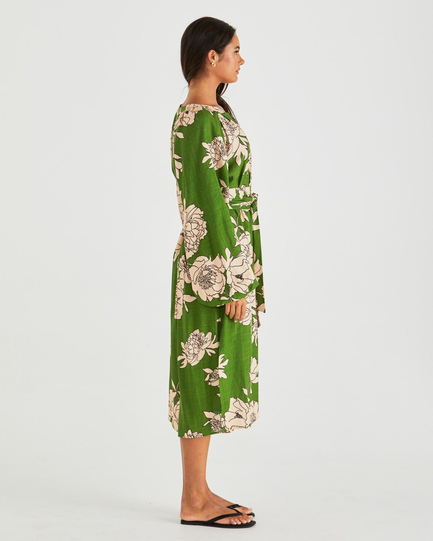 Sass Clothing Antonie Obi Belt Dress (Moonflower)