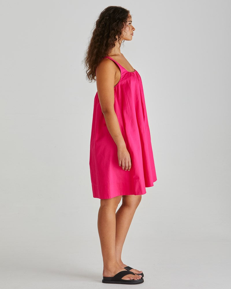 Sass Clothing Ellis Mini Baby Doll Dress (Hot Pink)