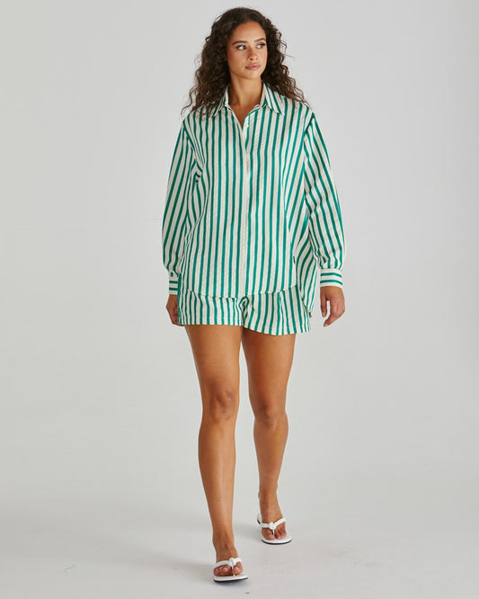 Sass Clothing Henri Shirt (Green Stripe)