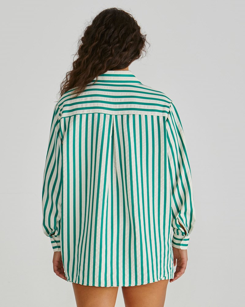 Sass Clothing Henri Shirt (Green Stripe)