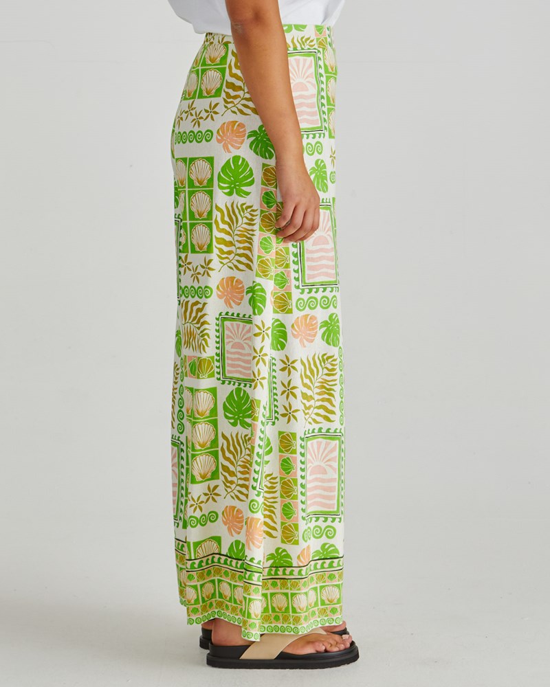Sass Clothing Emmett Wide Leg Pant (Green Shell Patchwork)
