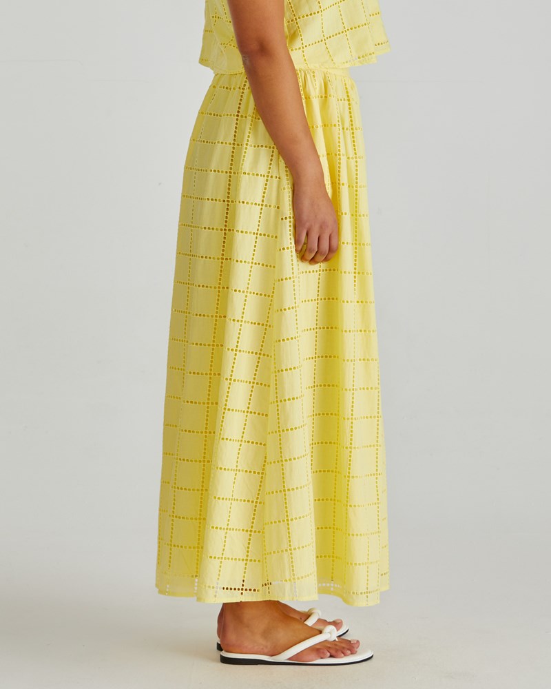Sass Clothing Helmi Broderie Full Skirt (Yellow)