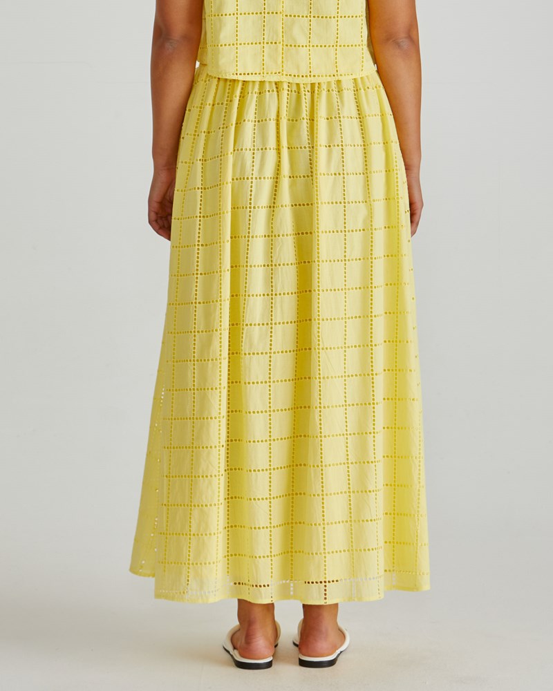 Sass Clothing Helmi Broderie Full Skirt (Yellow)
