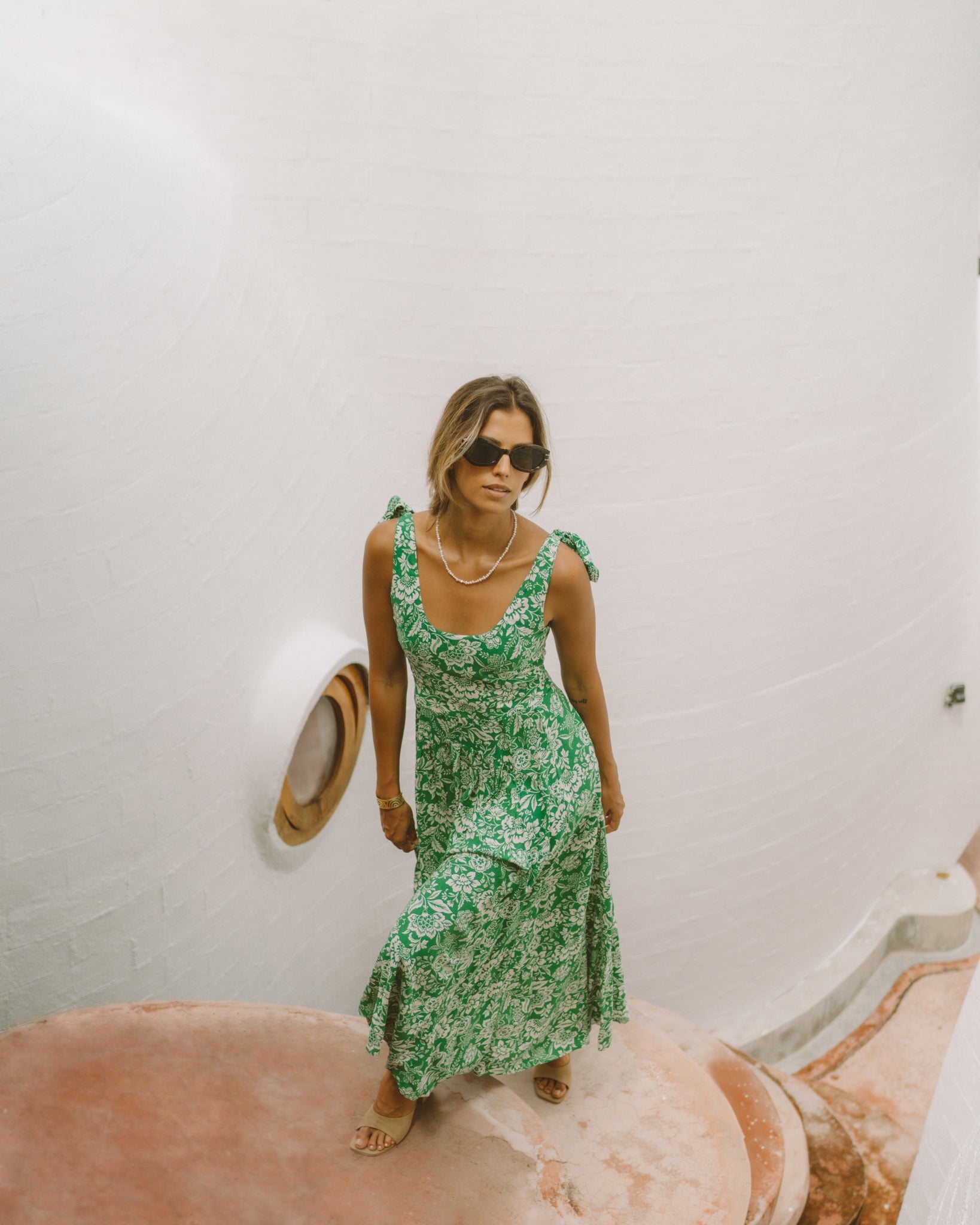 Image of Dresses. Productname: Heychic Miah Green Floral High Low Midi Dress in Green colour by brand - Heychic