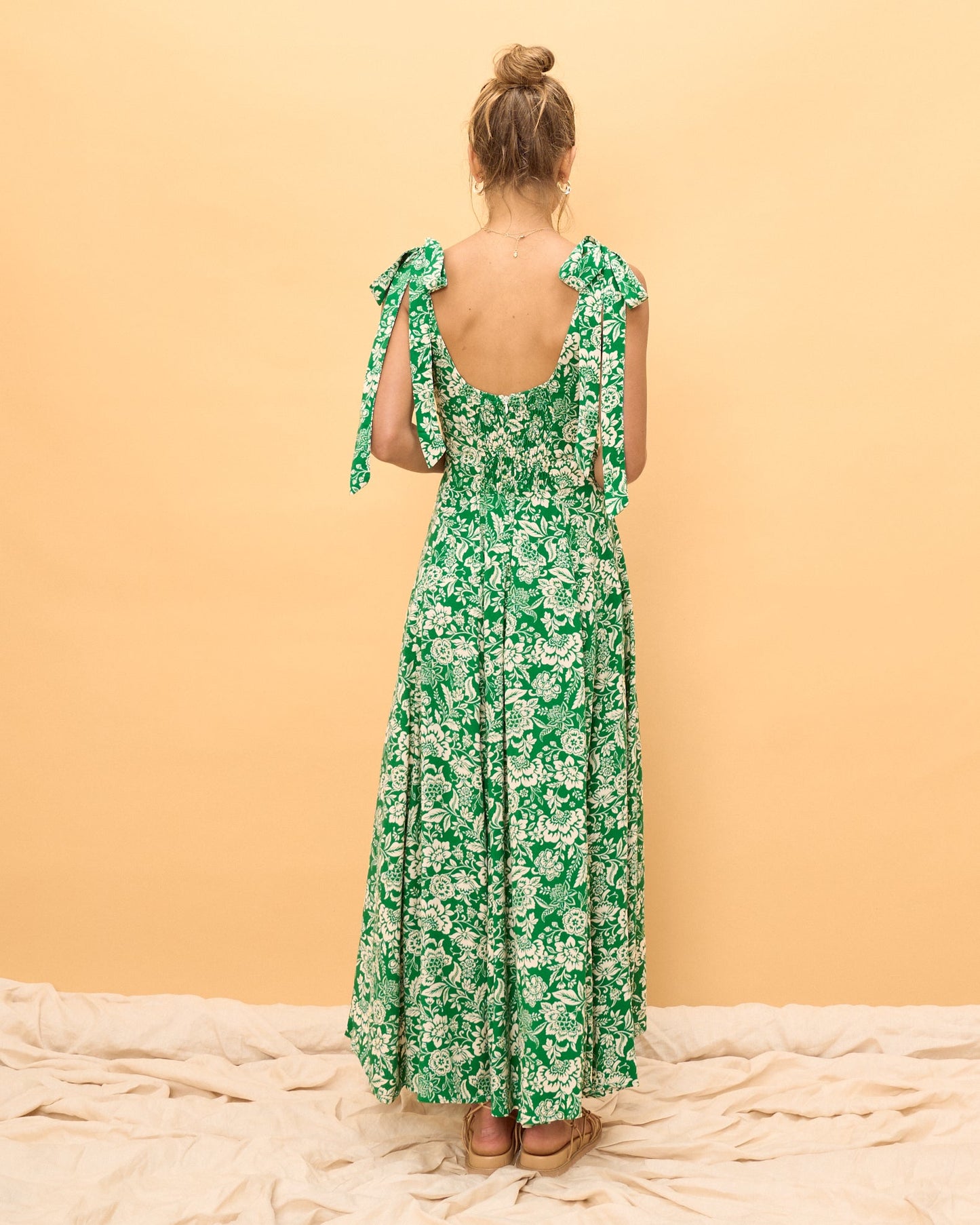 Heychic Miah Floral High Low Midi Dress (Green)