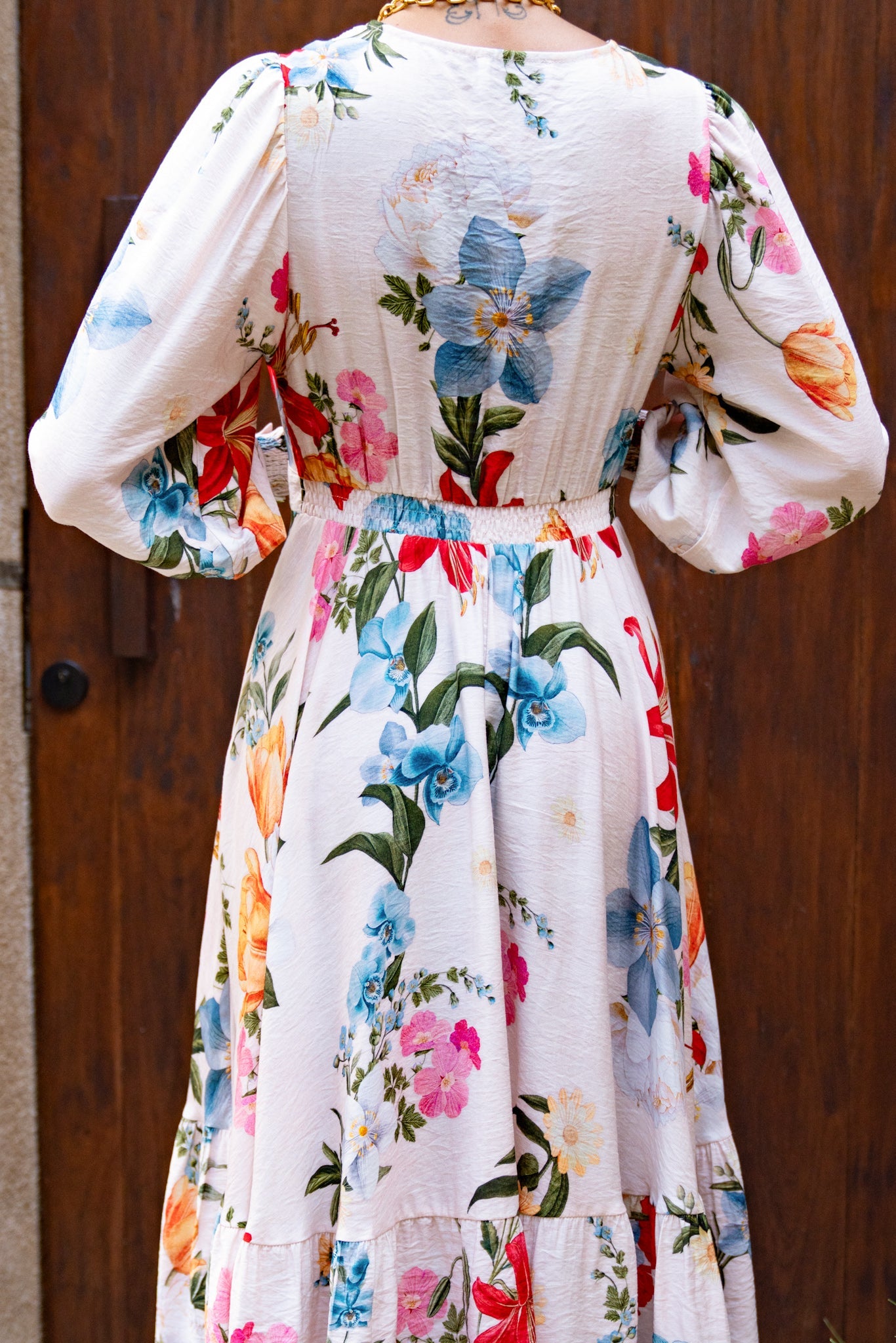 Heychic Joyce Multicolour Long Sleeve V-Neck Maxi Dress (Floral)