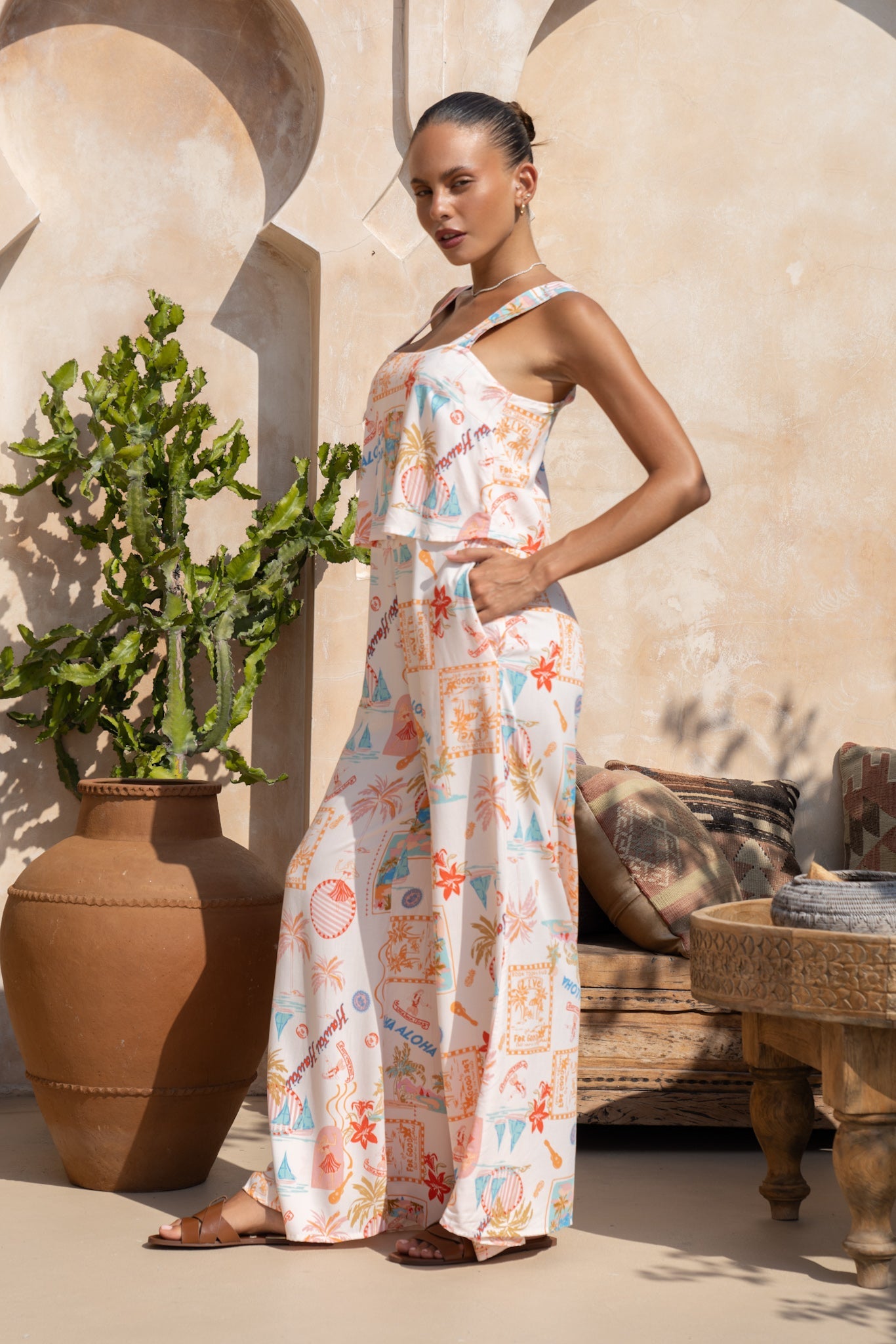 Heychic Aloha Multicolour Abstract Jumpsuit (Multi)