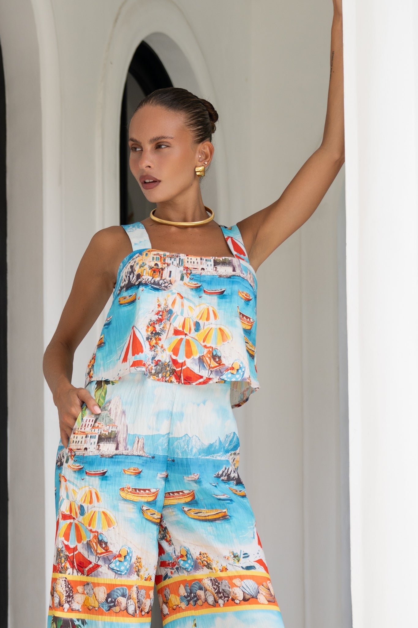 Heychic Seaside Abstract Jumpsuit (Blue)