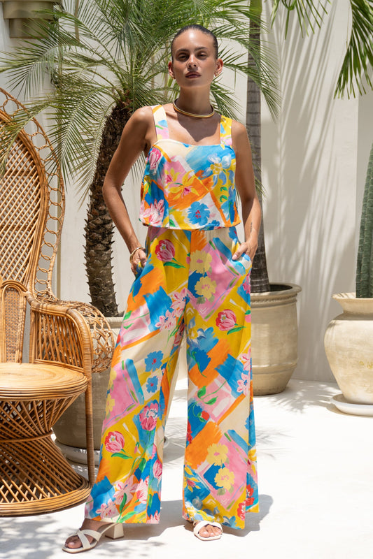 Image of Bodysuits. Product name - Jardin Multicolour Floral Jumpsuit in Floral colour by brand - Heychic