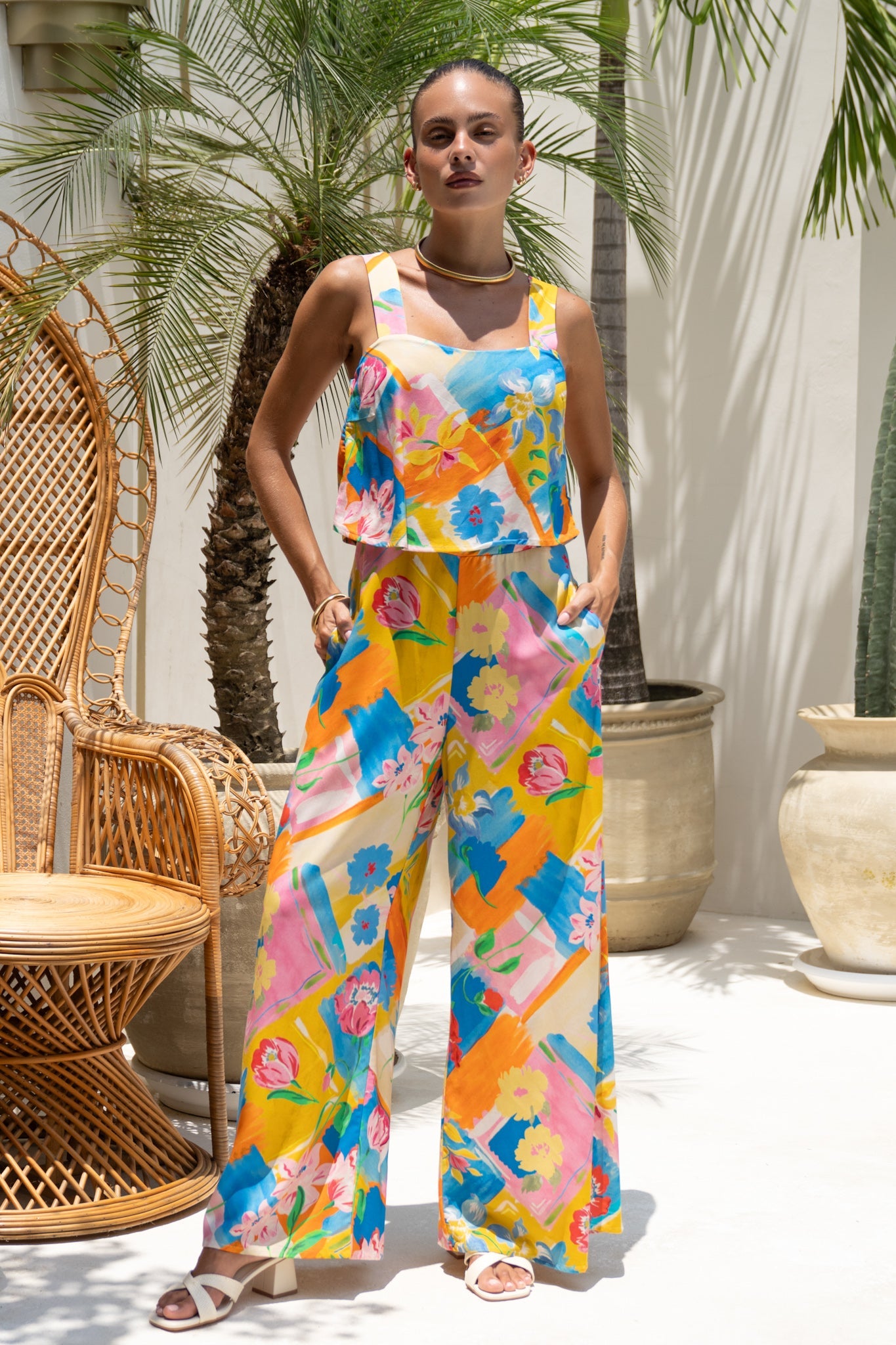 Image of Bodysuits. Product name - Jardin Multicolour Floral Jumpsuit in Floral colour by brand - Heychic