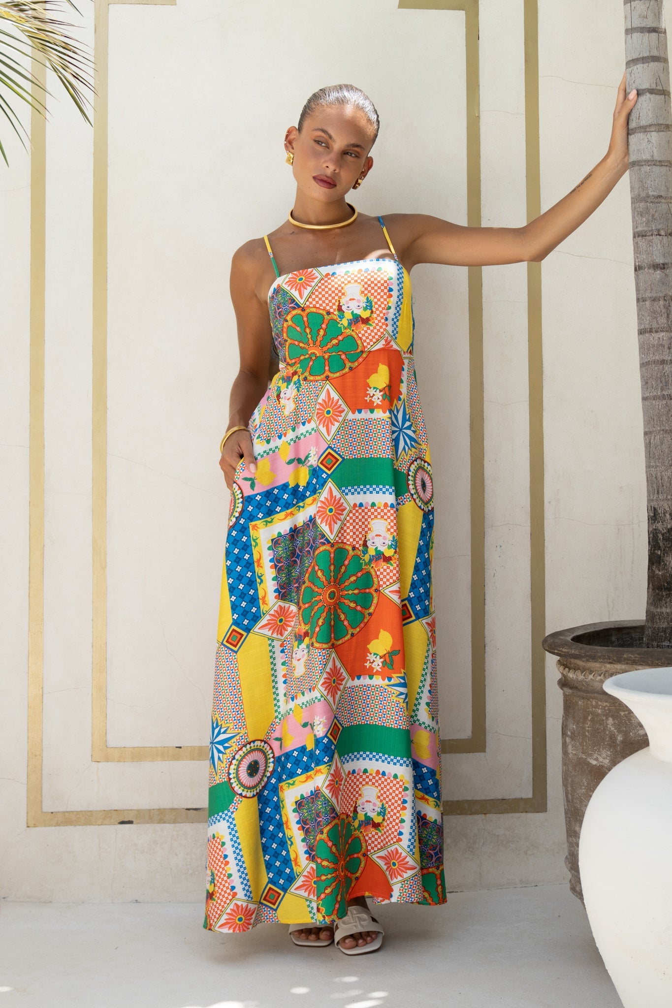Heychic Allegra Multicolour Patchwork Maxi Dress (Multi)