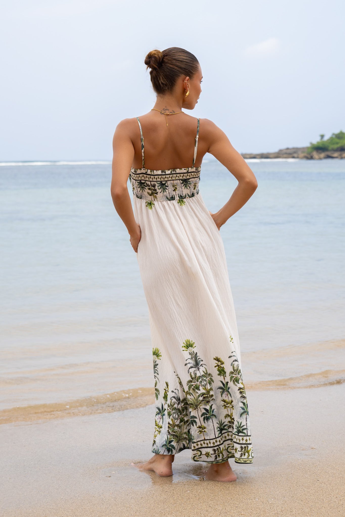 Heychic Sabina Tropical Flared Maxi Dress (Green)