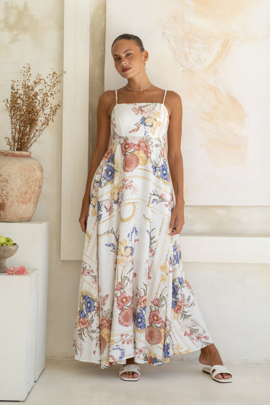Heychic Melina Floral Flared Maxi Dress (Multicolour)