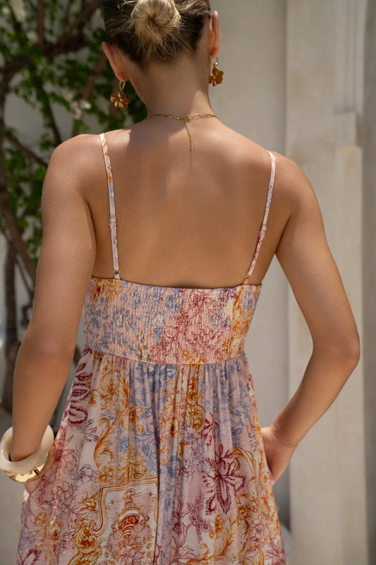 HEYCHIC Amaelis Multicolour Flared Maxi Dress (Floral)