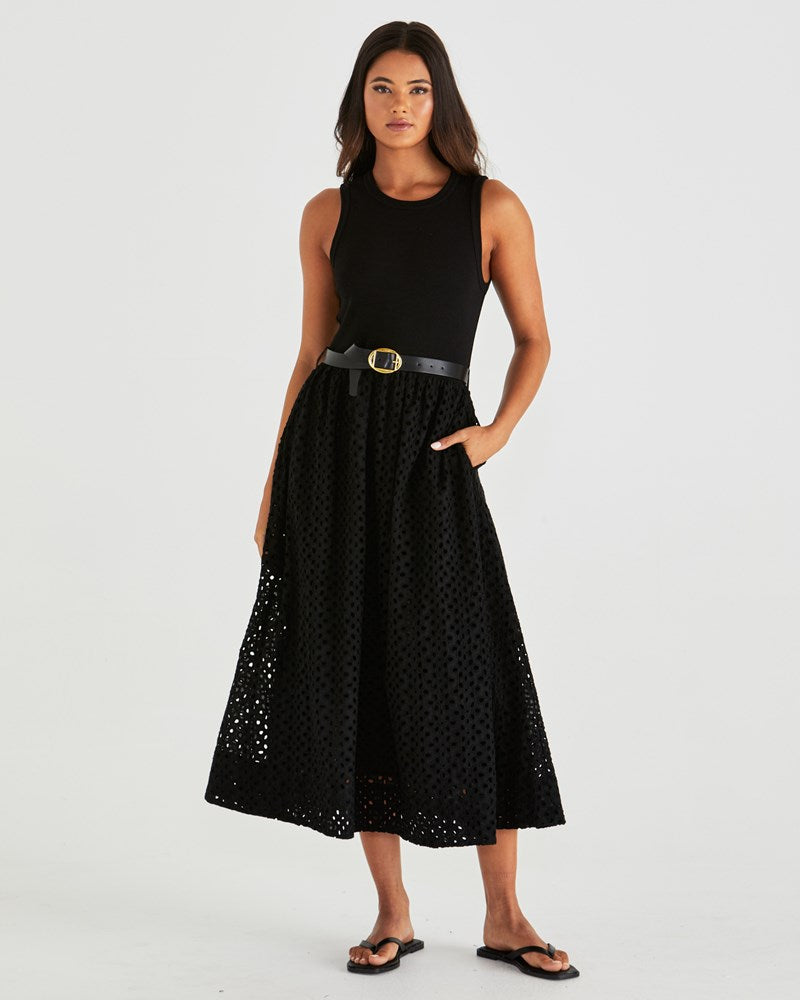 Image of Dresses. Product name - Pattie Dress Black in Black colour by brand - Sass Clothing