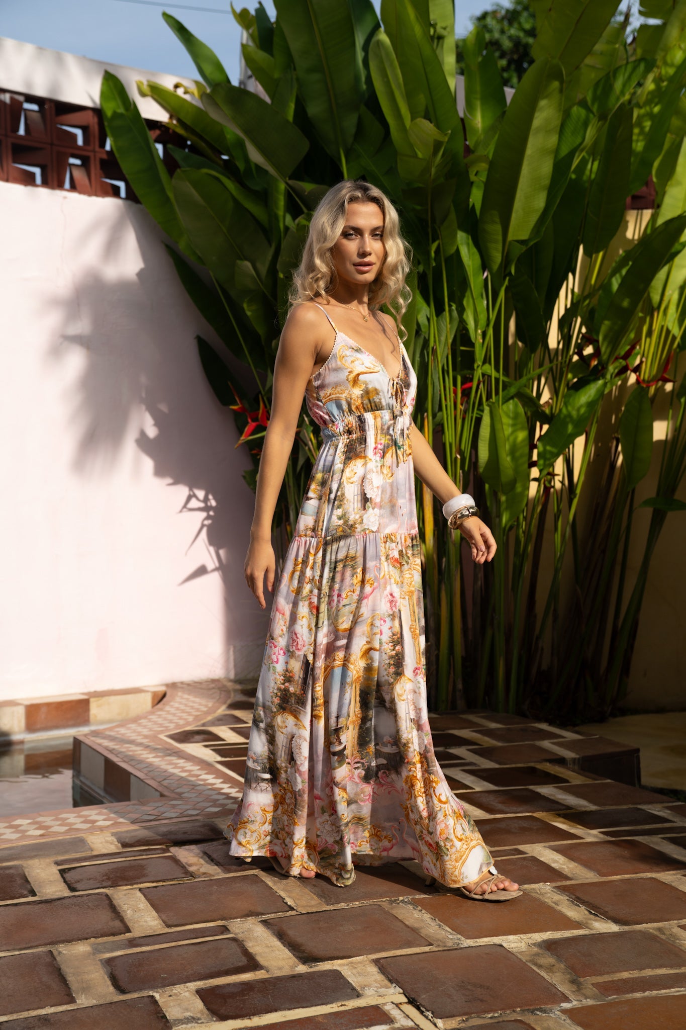 HEYCHIC Roselune Multicolour Abstract Maxi Dress (Multi)
