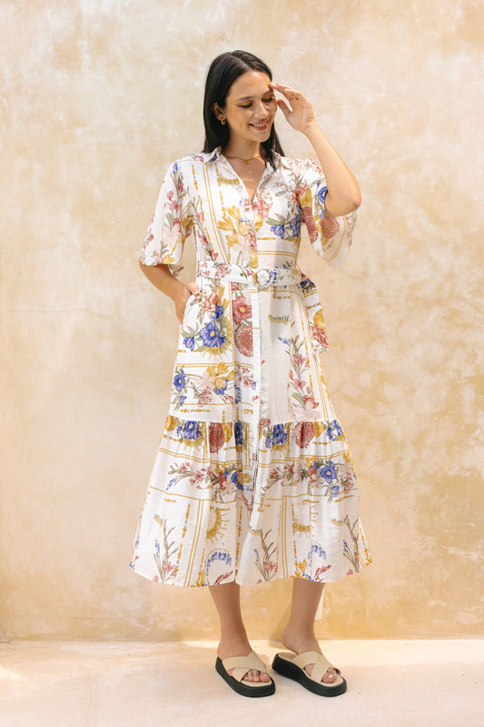 Heychic Melina Floral Belted Midi Dress (Multicolour)