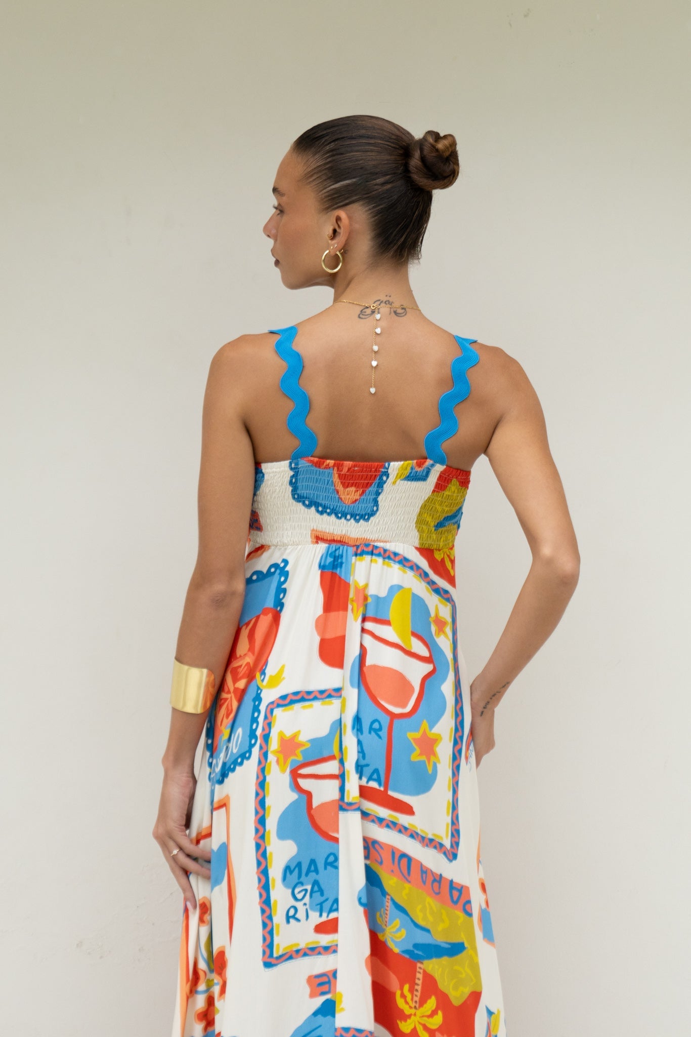 Heychic Mirabel Multicolour Abstract Ric Rac Maxi Dress (Multi)