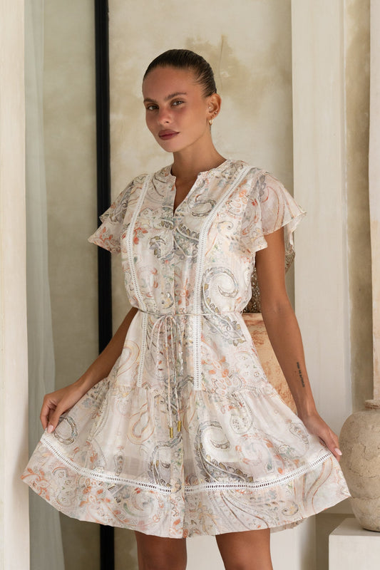 Heychic Faye Paisley Mini Dress (Multicolour)