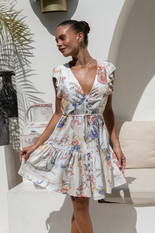Heychic Melina Floral Ruffle Mini Dress (Multicolour)