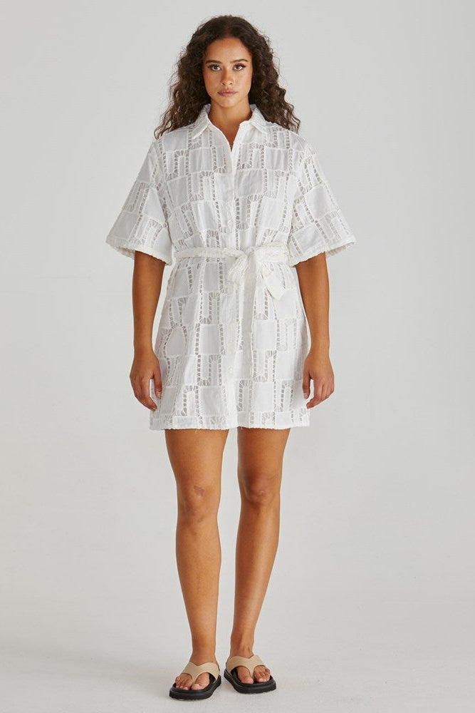 Image of Dresses. Product name - Dillon Shirt Dress White in White colour by brand - Sass Clothing