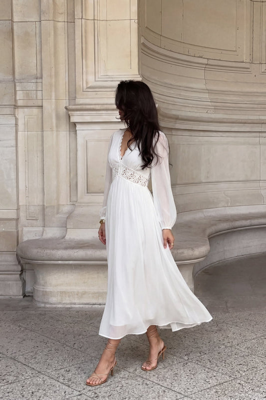 Image of Dresses. Product name - Brienna White Maxi Dress in White colour by brand - HEYCHIC