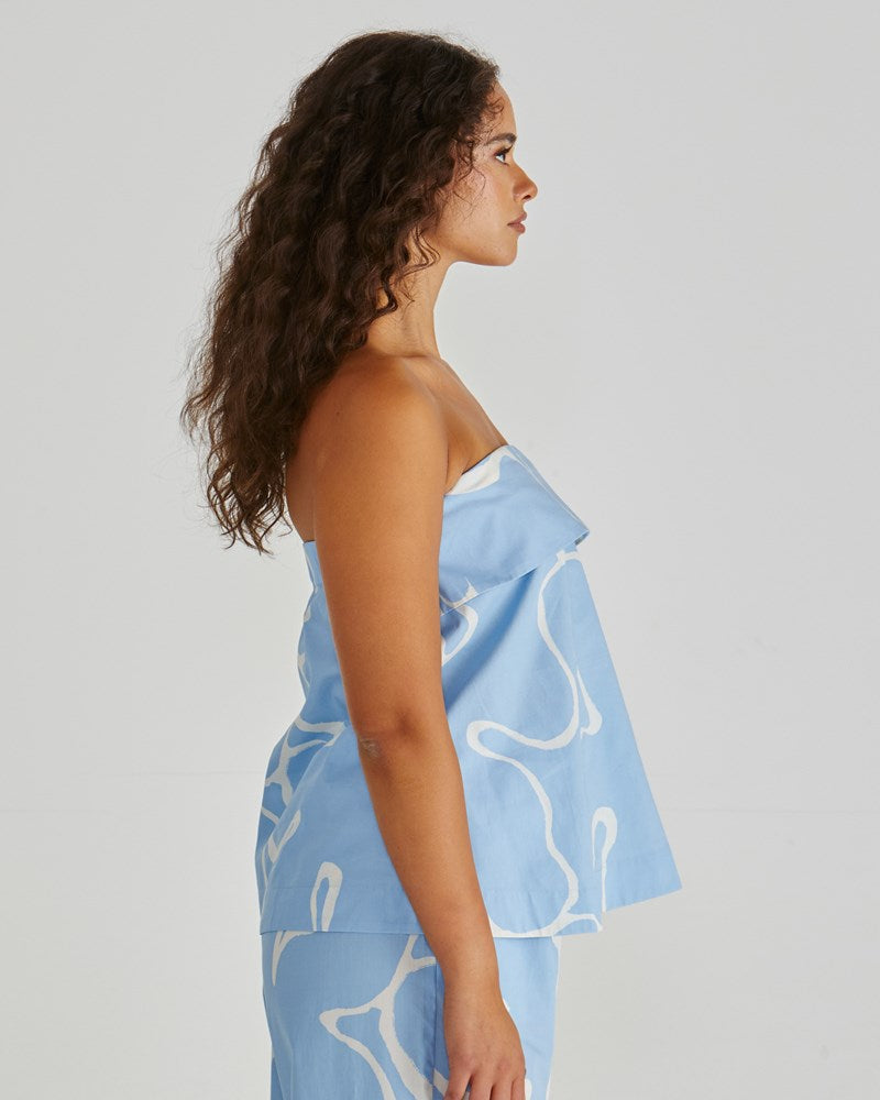 Sass Clothing Tilda Strapless Top (Abstract Daisy)