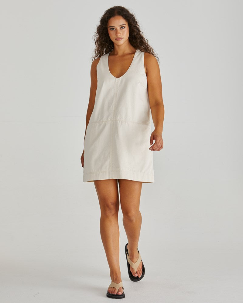 Sass Clothing Marcy Denim Shift Dress (Parchment)