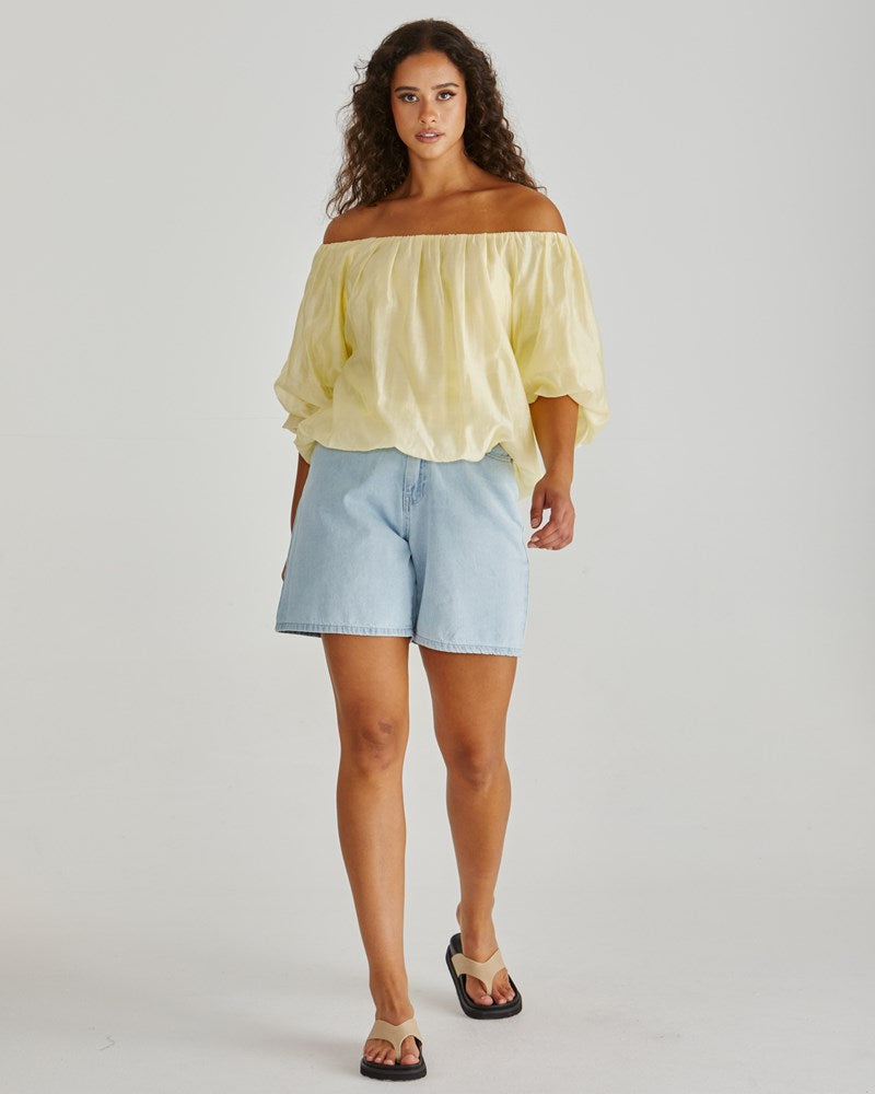 Sass Clothing Sofie Off Shoulder Top (Yellow)