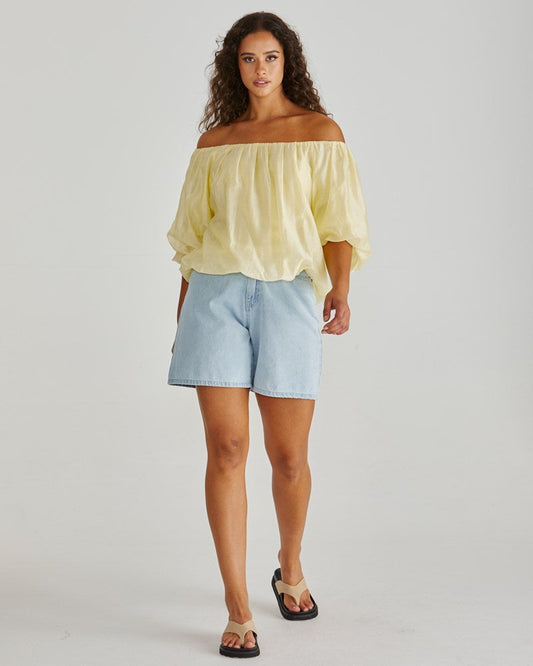 Sass Clothing Sofie Off Shoulder Top (Yellow)