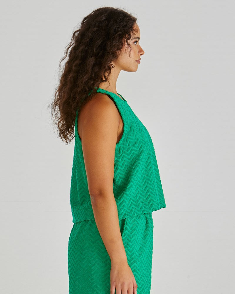 Sass Clothing Codi Tank (Green Zig Zag)