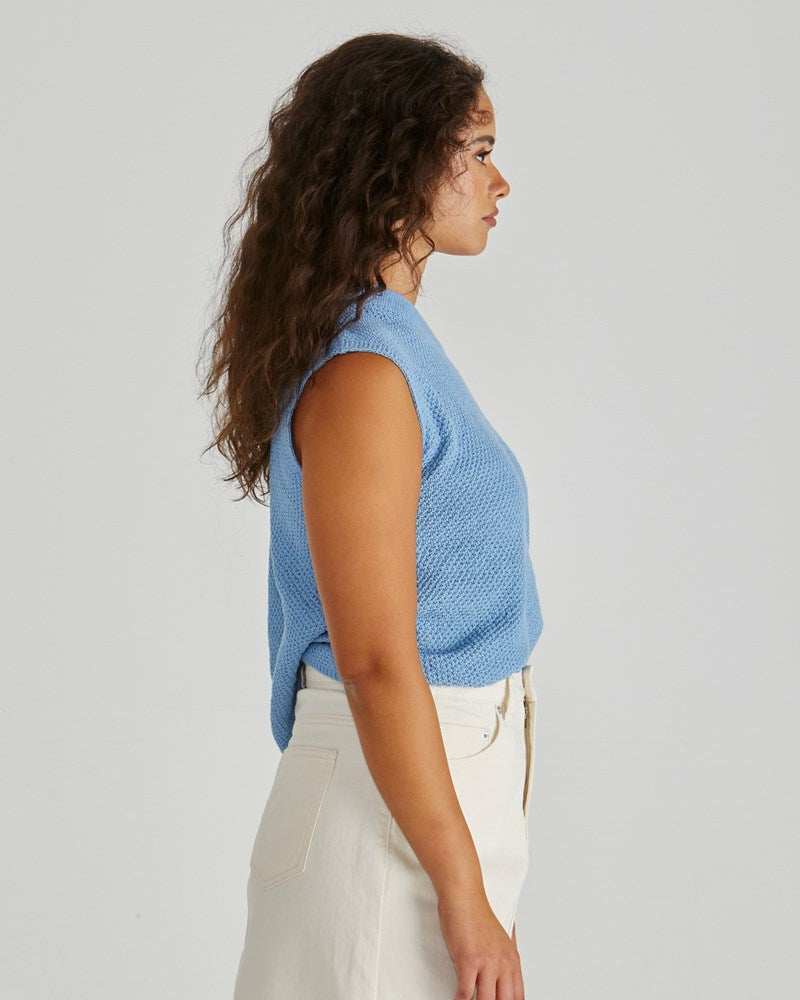 Sass Clothing Jaci Knit Top (Blue)