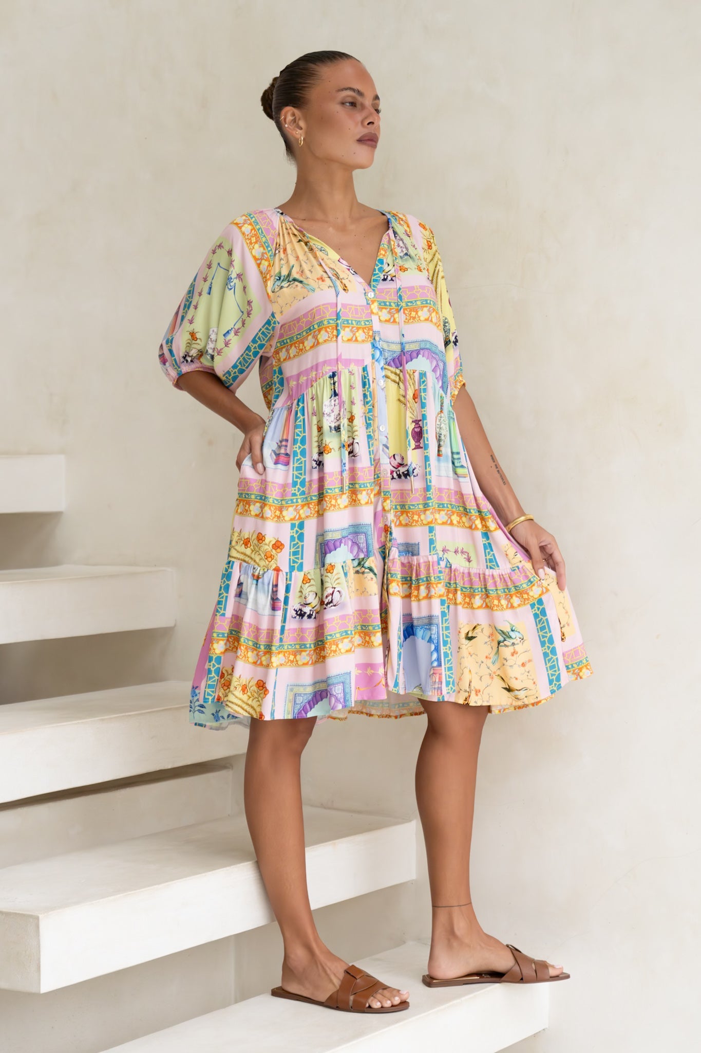 Heychic Ambrosia Multicolour Abstract Mini Dress (Multi)