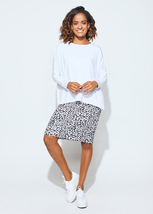 Lou Lou Stella Longsleeve Oversized Bamboo Slouch Top (White)